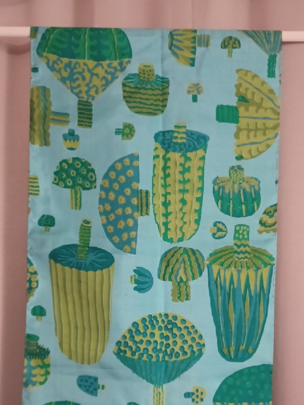 Vintage Thai Silk Scarf Star Of Siam Bangkok Handwoven Mod Botanical 72×12 - Picture 8 of 16
